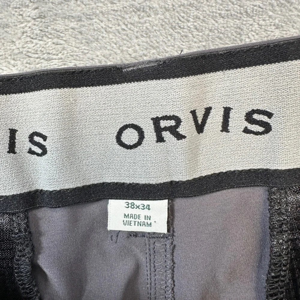 Orvis Performance Tech Stretch Hiking Pants Mens Size 38x34 Gray Outdoors Pants